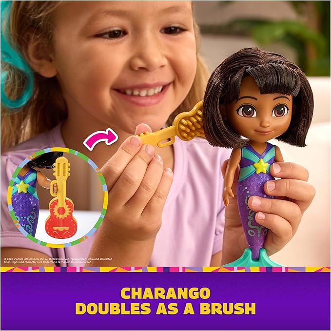 Dora, Mer-Mazing Adventure Dora, Color Changing Mermaid Doll with 2 Accessories, Kids Toys for Girls & Boys Ages 3 and Up
