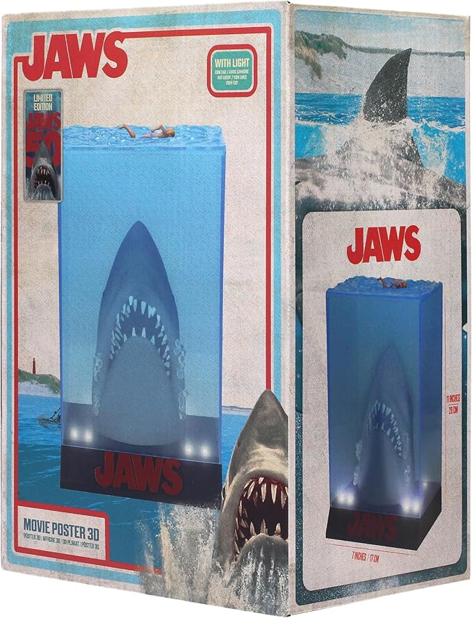 SD TOYS Jaws 50th Anniversary Light-Up 3D Movie Poster