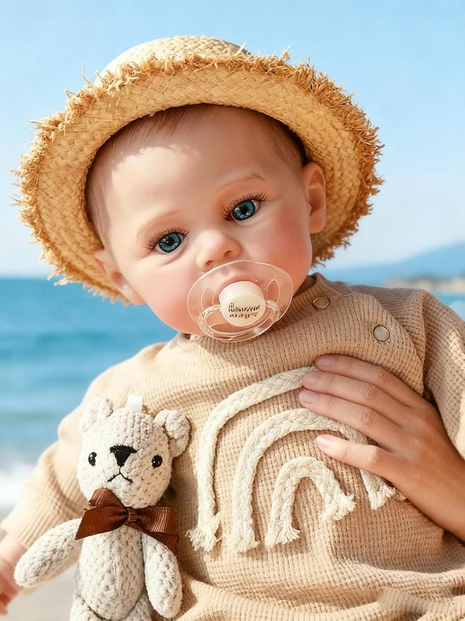 Anano Full Silicone Baby Doll-19 in Realistic Reborn Baby Dolls Silicone Full Body, Realistic Babys Doll Newborn Girl, Real Life Babys Reborn Dolls Washable with Accessories
