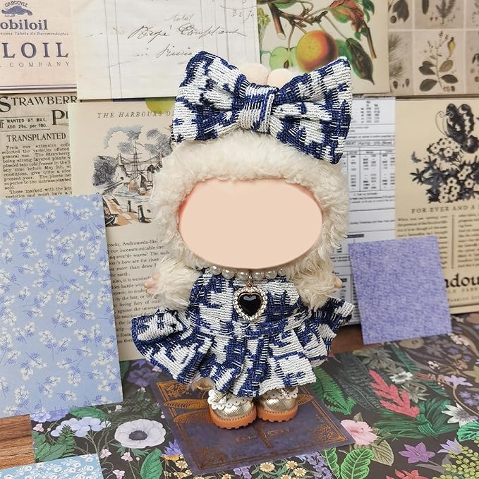Clothes Compatible with LABUBU Doll – 4PCS Designer Chic Luxy Set, 17cm Doll Clothes Outfit for Urban Skyline Theme, Classic Stylish Accessories for Labubu, No Doll (Skyline Elegance)