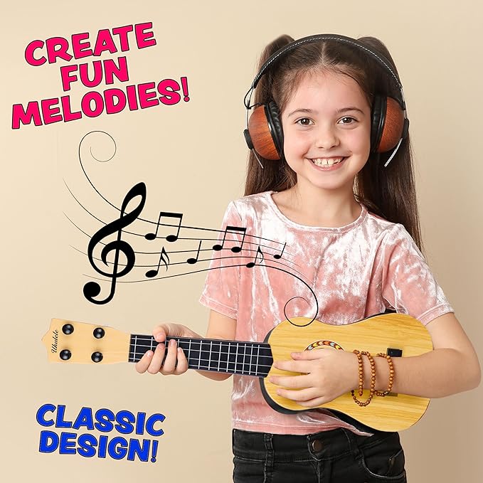 My First Ukulele, 16'' Beginner Musical Instrument Toy Child Activity, Children Learning Education Starter Guitar Gift
