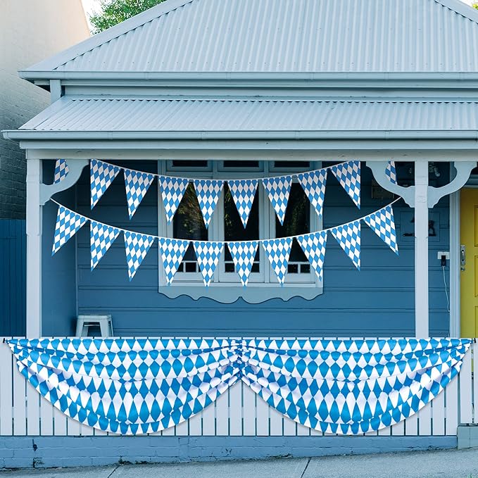 Oktoberfest Fabric Bunting, Oktoberfest Bunting with Oktoberfest Bavarian Pennant Banner for Oktoberfest Party,German Bavarian Beer Festival Decoration Supplies