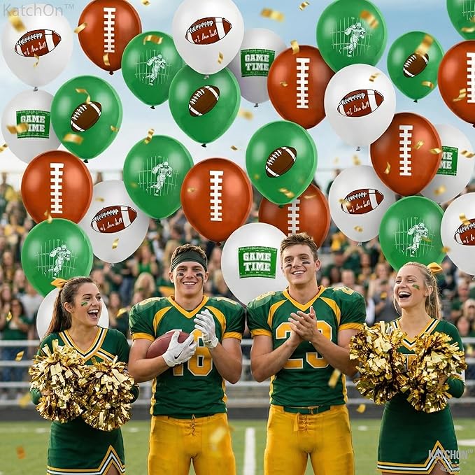 KatchOn Football Balloon Arch Kit - Pack of 80 | Football Party Decorations, Rugby Balloons for Touch Down Party Decorations | Touchdown Sports Theme Football Party Supplies, Birthday Party Decor