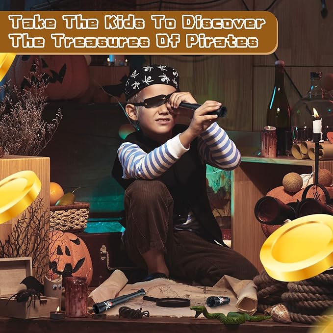 Charniol 20 Pcs Pirate Telescope Bulk Pirate Party Favors Mini Plastic Monocular Telescope Toddler Spyglass Toy for Treasure Find Pretend Cosplay Birthday Party