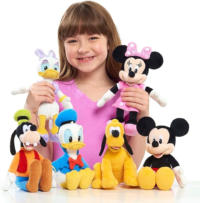 Disney Junior Mickey Mouse Bean Plush Minnie Mouse Stuffed Animal, Kids Toys for Ages 2 Up by Just Play