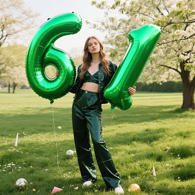40 Inch Green Number 16 Digital Balloon,Jumbo Mylar Foil Helium Balloon for 16 Balloons for Birthday Party,Wedding Anniversary Party Decorations