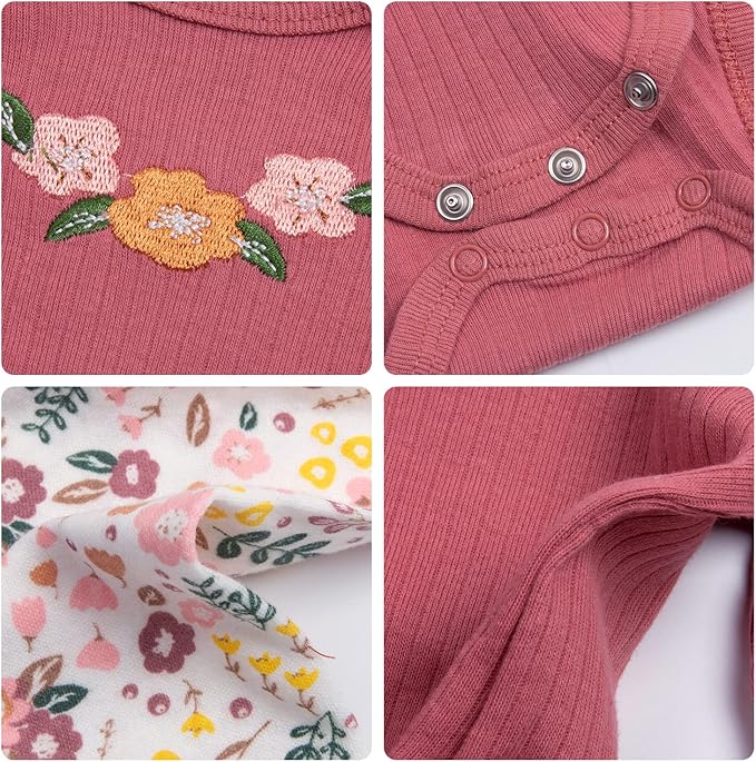 Reborn Baby Dolls Clothes 22 inch Outfit Accessories Flower 4pcs Set for 17-22 Inch Reborn Doll Newborn Girl