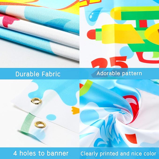 Toss Game Banner for Water Balloons, 4 Score Holes Shooter Target for Water Gun, Swimming Pool Fun Addition Toy for Throwing Water Bomb, Summer Splash Fun for Adults, Pool Party Supplies
