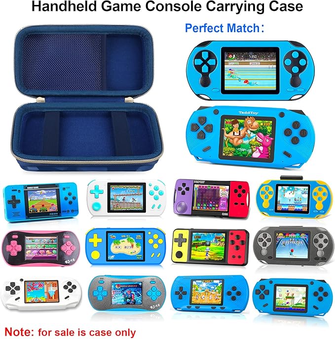 Elonbo Carrying Case for WELLST·G/ TaddToy/ Beijue/ Family Pocket/ CCTU/ X-JOYKIDS/ GREENCREEK/ Beico/ KAVOYI/ GuaiyeyeAP/ TEBIYOU Handheld Game Console, Portable Electronic Gaming Player Bag, Blue