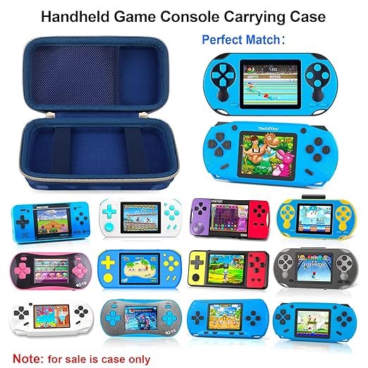 Elonbo Carrying Case for TaddToy/WELLST·G/Beijue/FAMILY POCKET/CCTU/X- JOYKIDS/GREENCREEK/Beico/KAVOYI/GuaiyeyeAP/TEBIYOU Handheld Game Console, Portable Electronic Gaming Player Bag, Blue