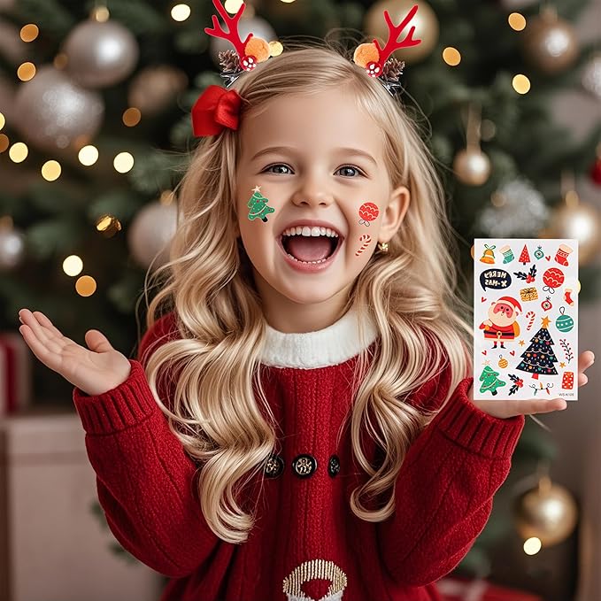 ebuddy 18 inch Doll Clothes and Accessories- Christmas Costume Playset Including Dress,Fur Vest, Tights, Boots, Hair Clips,Bell and Sticker (No Doll)