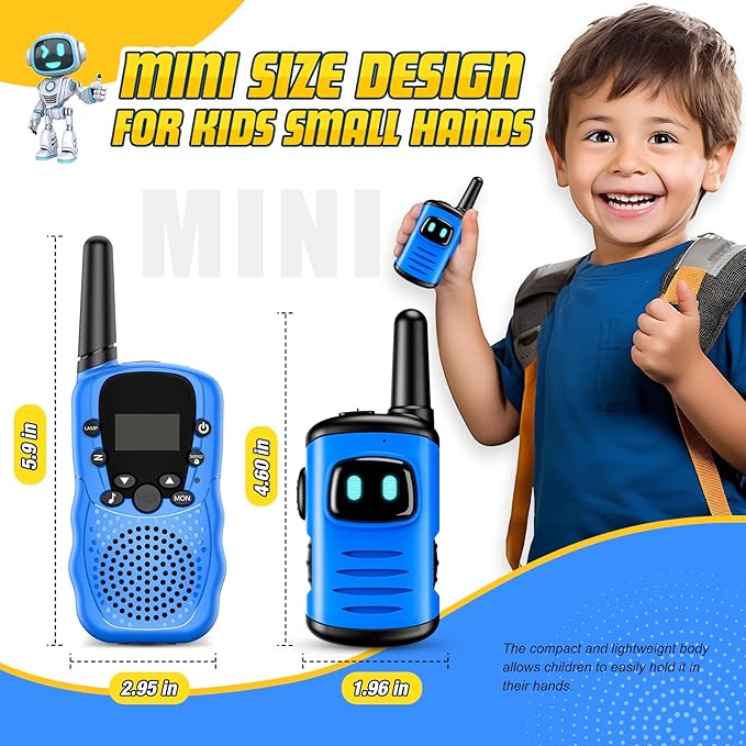 Kids Walkie Talkies Toys for Boys: comedyfun Mini Robots Walkies Talkies 2 Pack Easter Birthday Gifts for 3 4 5 6 7 8 Year Old Boys Toys Age 4 5 6 7 8 Basket Stuffers Camping Outdoor Games