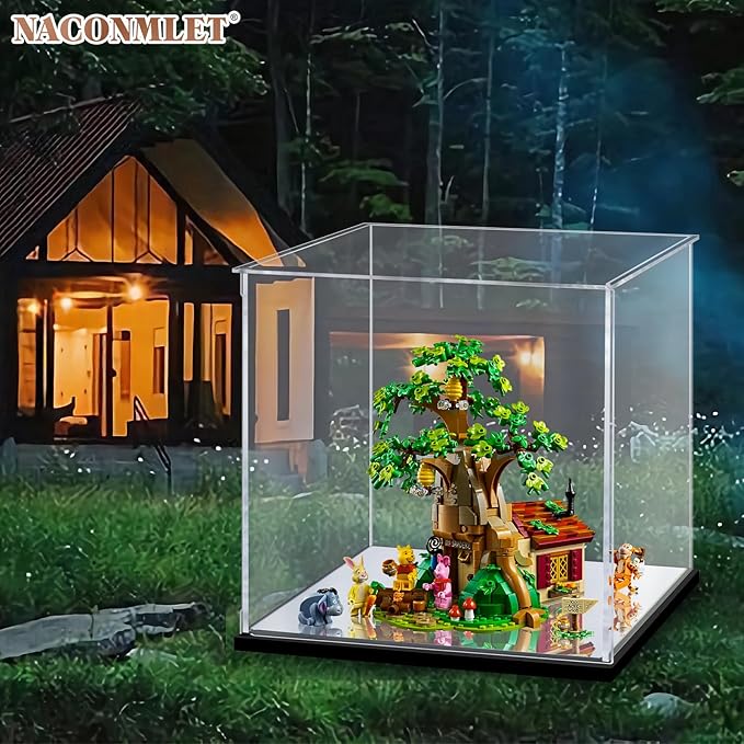 Clear Acrylic Display Case for Lego Disney Winnie The Pooh 21326,Display Box Dustproof Showcase Organizer for Protect Action Figures or Collections(11.8*9.8*11.8inch)