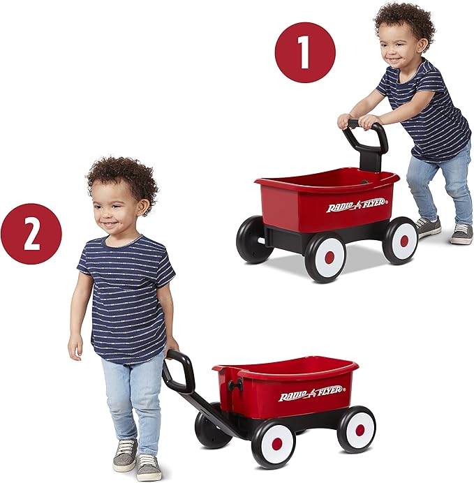 Radio Flyer My First Wagon, Push and Pull Toy Cart for Toddlers 1-4, Provides Walking Balance and Confidence Amazon Exclusive