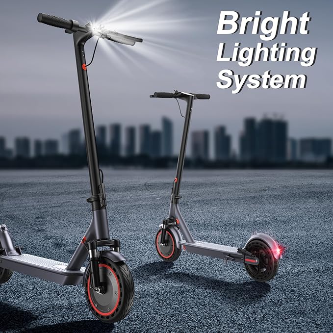 VOLPAM Electric Scooter, 350W/500W Powerful Motor, 8.5"/10" Solid Tires, 19/21Mph, 28/23/21/16 Miles Max Range, Dual Braking