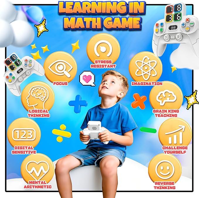SMILESSKIDDO Math Game Calculate Number of 24, Portable Handheld Math Games for Kids 5-7 8-12 Learning Addition, Subtraction, Multiplication and Division, Educational Toys Gift for Adults