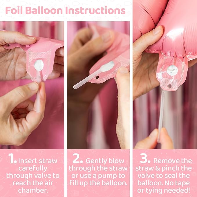 Pink Happy Birthday Balloon Set for Girls - 89 Pc Party Decorations for Women with 0-19 Number Balloons, Crown, Lipstick and Champagne Bottle Shapes, Confetti, Backdrop, Arch Kit, Assembly Supplies