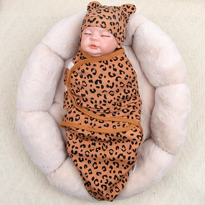 Reborn Baby Doll Clothes Accessories with Leopard Print Pattern for 17-20 Inch Reborn Newborn Baby Dolls