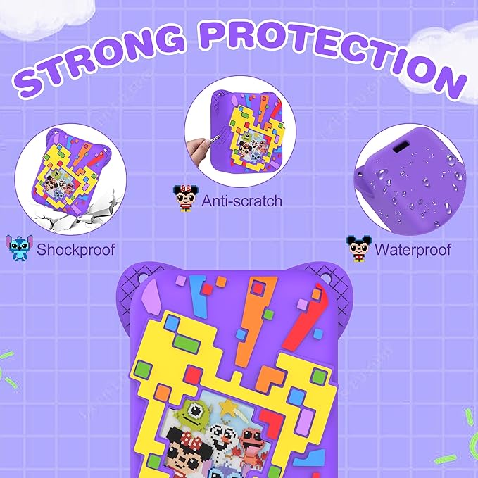 Silicone Case for Bitzee Disney Interactive Toy, Anti-Scratch, Washable, Shockproof Silicone Protective Cover for Bitzee Disney Interactive Toy Electronic Pets Accessories with Lanyard - Purple