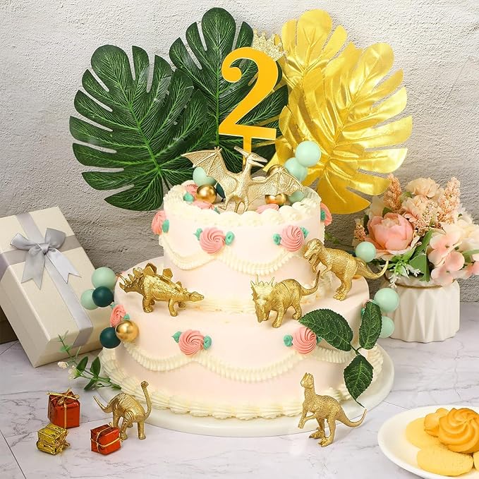 Gold Plastic Mini Dinosaur Figures Toys 48PCS Party Favors Supplies Birthday Dino Cupcake Toppers Prizes Box Toddler Kids Goodie Bags Pinata Easter Eggs Filler Basket Stuffer Classroom Prizes Bulk Toy
