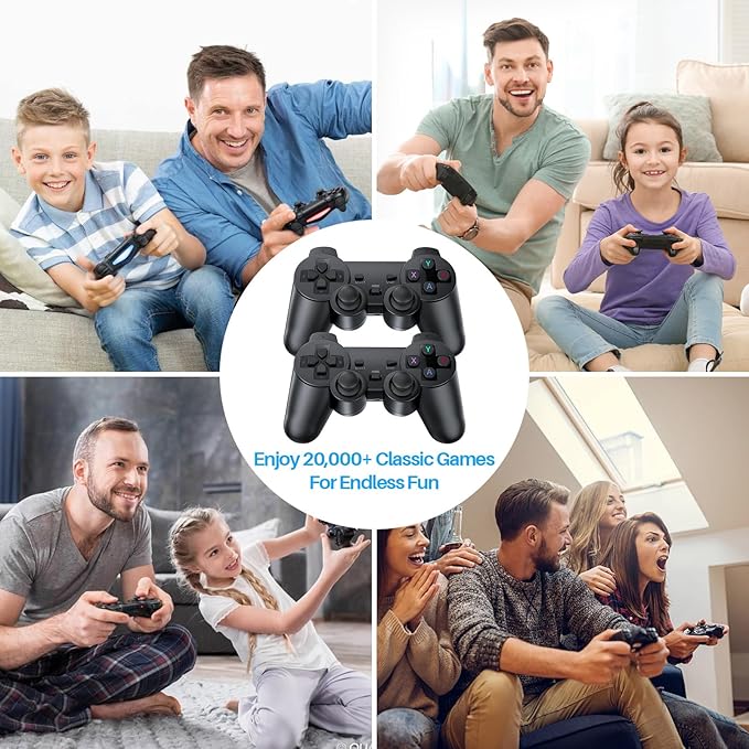 2026 Newest Retro Game Console, 20000+Games Wireless Home Video Game Console with 2 Wireless Handles, 64G HDMI TV Plug and Play PSP Arcade Stick, Support Dual TV Output, Gift for Kids & Adults