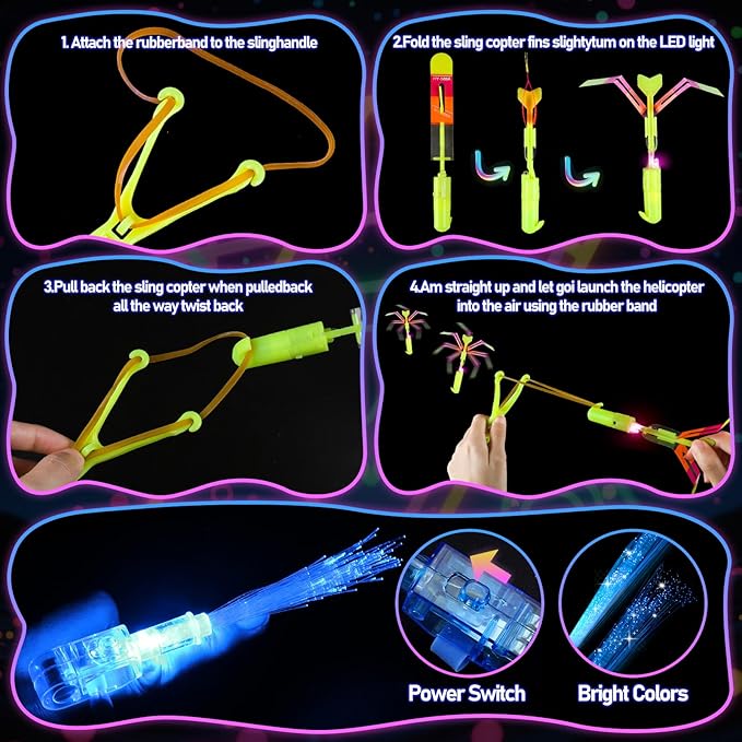 73PCS Glow in the Dark Party Supplies for Kids Adults, Light Up Party Favors with Glow Glasses, Spinner Bracelets, Slingshot, Bulk Glow Party Favors for Kids Halloween, Neon Party Supplies Accessories
