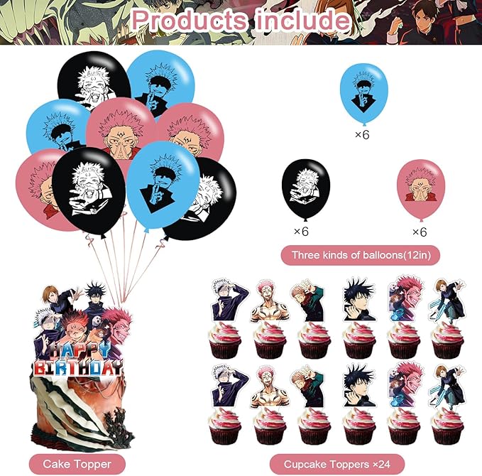 Jujutsu Anime Kaisen Birthday Backdrop,Poster for Jujutsu Anime Kaisen Theme Party Decorations Anime Birthday Supplies Background Studio Shoot Photo Props