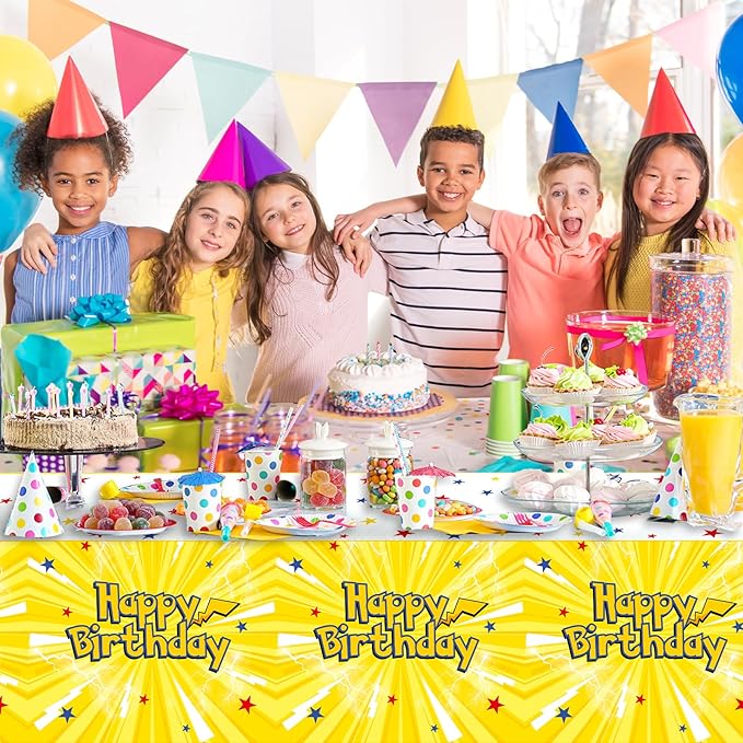 3Pcs Party Tablecloth for Cartoon Animation,Table Cover Party Supplies Decorations (54in x 108 x in)