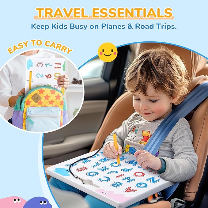 JoyCat Magnetic Letter and Number Tracing Board Set, Double Sided Alphabet & Numbers Board for Toddlers, ABC Uppercase & Lowercase Practice, Math Learning, Preschool Educational Gift Toys for Kids