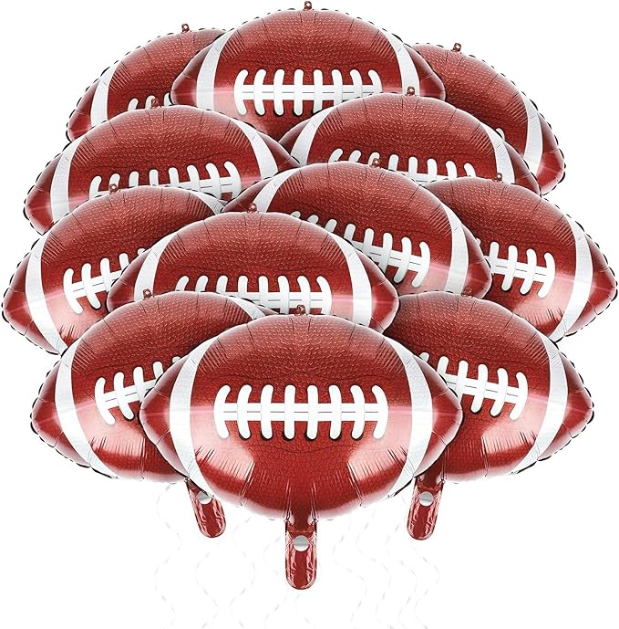 American Football Balloons 12pcs 20 inches Rugby Ball Balloon Football Party Balloon for Tailgate Game Day Sport Themed Birthday Party Decorations