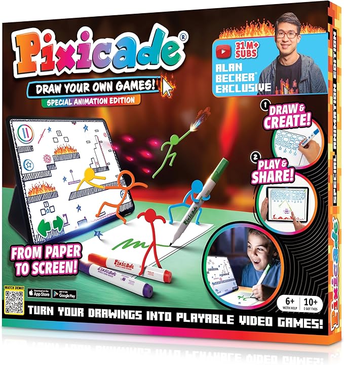 Pixicade! Special Animation Edition - Alan Becker | Turn Drawings Into Playable Video Games! | Doodle & Draw, Snap Play & Share Instant Video Games! | Mobile Video Game Maker and Creation Studio!