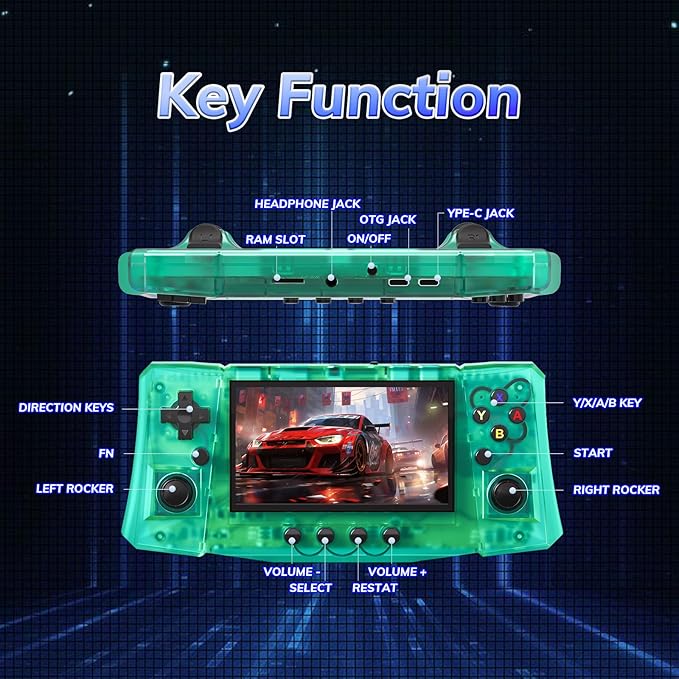 RegiisJoy R50 Ultra 50000 in 1 Handheld Game Console, 4.5 Inch IPS Screen Retro Gaming Consoles Main Emulators, Portable Mini Pocket Arcade 4000mAh Battery,256G TF Card,Linux System
