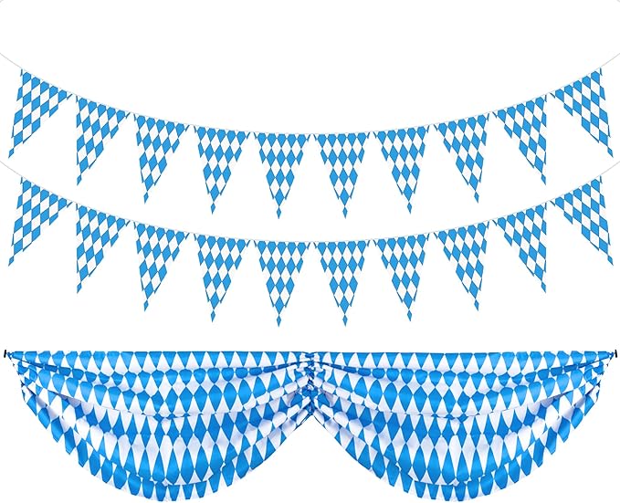 Oktoberfest Fabric Bunting, Oktoberfest Bunting with Oktoberfest Bavarian Pennant Banner for Oktoberfest Party,German Bavarian Beer Festival Decoration Supplies