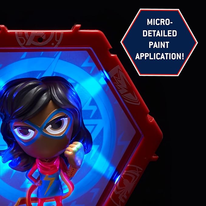 Wow! PODS Marvel Avengers Collection - Ms Marvel | Superhero Light-Up Bobble-Head Figure | Official Marvel Collectable Toys & Gifts | Number 204 in Series,Grey