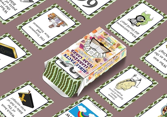 NewEights Bible Facts and Biblical Characters Learning Cards (2-Deck)