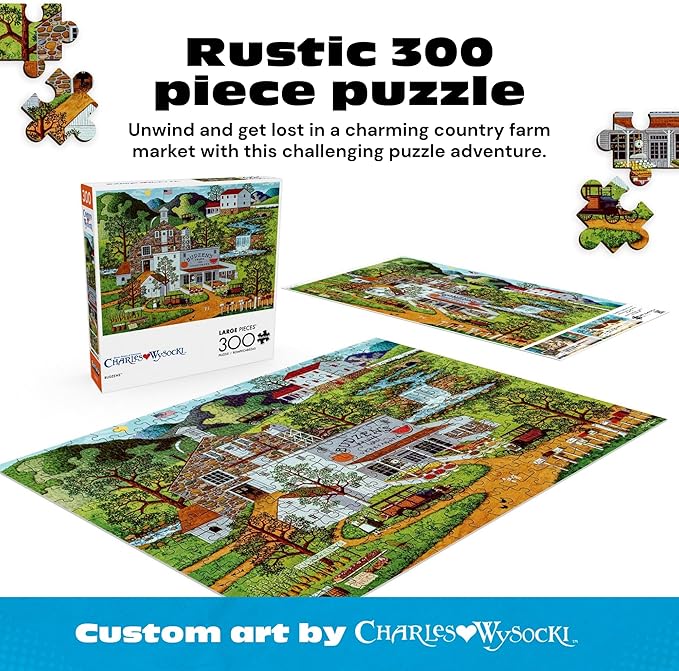 Buffalo Games Oversize Puzzle – Budzen’s by Charles Wysocki – 300-Piece Large Jigsaw Puzzle for Adults, Full Color Poster, Made in USA