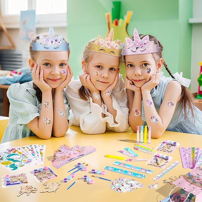 Vanblue Unicorn Party Favors Birthday Party Decorations Supplies for Girls,Goodie Bag Stuffers,Party Hats Princess Dress up Theme,Classroom Rewards Gifts Prizes Pinata Stuffers for Kids