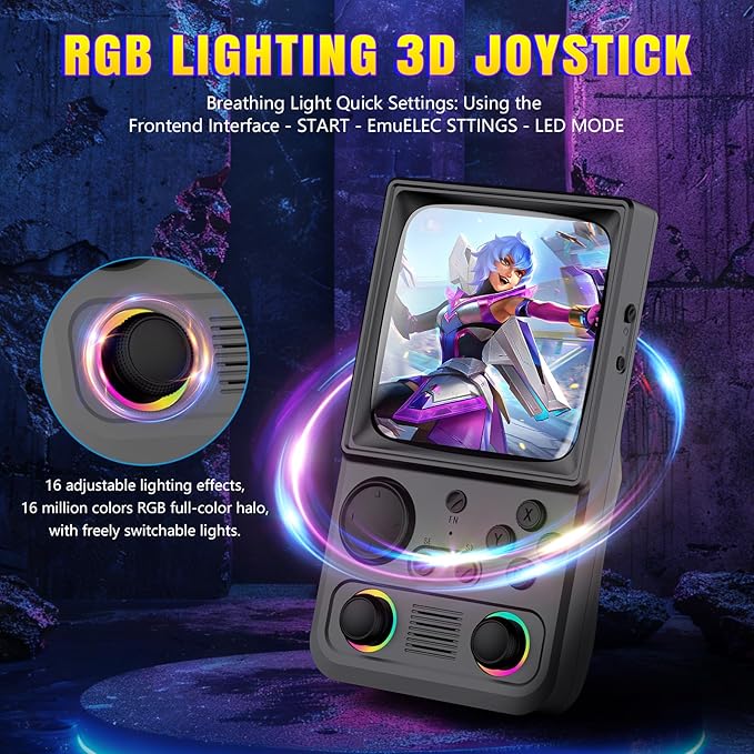 R36TMAX Upgraded Retro Handheld Game Console with 4000mAh Battery, 4.0'' IPS Screen, Retro Gaming Console with Portable Case, Supports WiFi Networked Fighting and OTG (Classic Grey)
