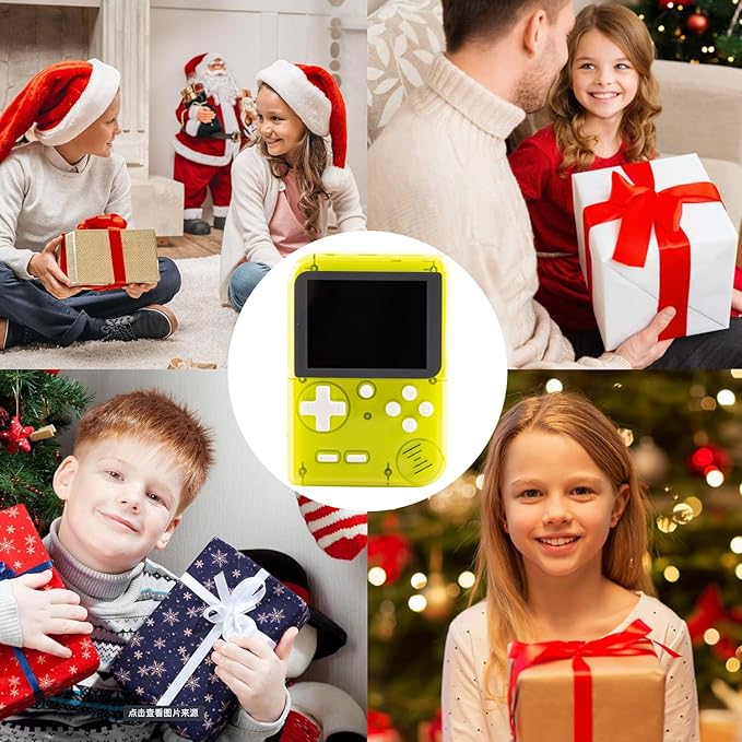 Kids Handheld Game Console Pre-Loaded 400 Classic Games, Portable Video Game Console with 2.8" Color Screen, Rechargeable Battery, Handheld Electric Game Console for Boys Girls (Green)