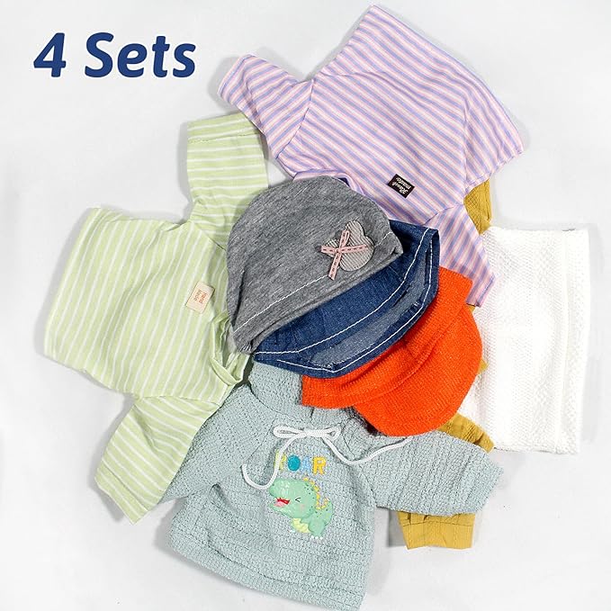 Baby Dolls Clothes Boy for 12-16 Inch Dolls, 4 Sets 15 Inch Doll Outfit Accessories