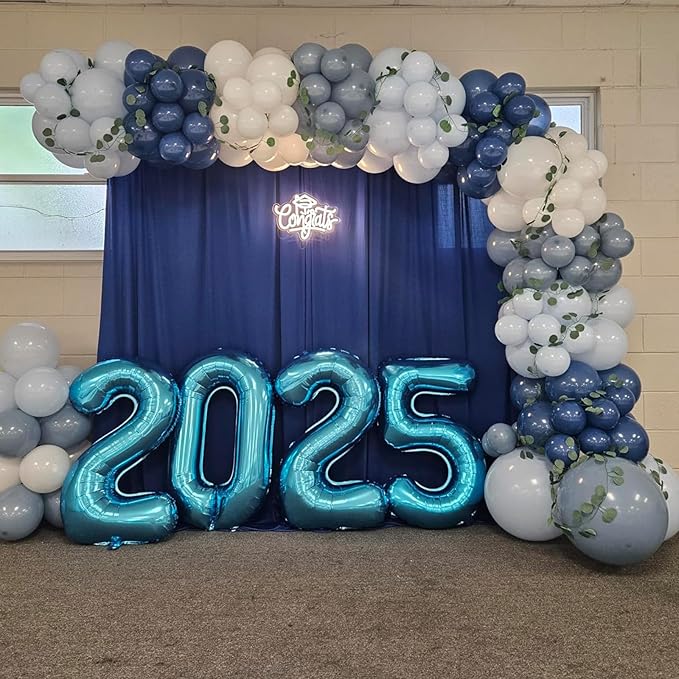 Dark Blue White Balloon, 12 Inch Different Shades Blue and White Balloon for Birthday Baby Shower Bridal Baptism Wedding Graduation Party Decorations
