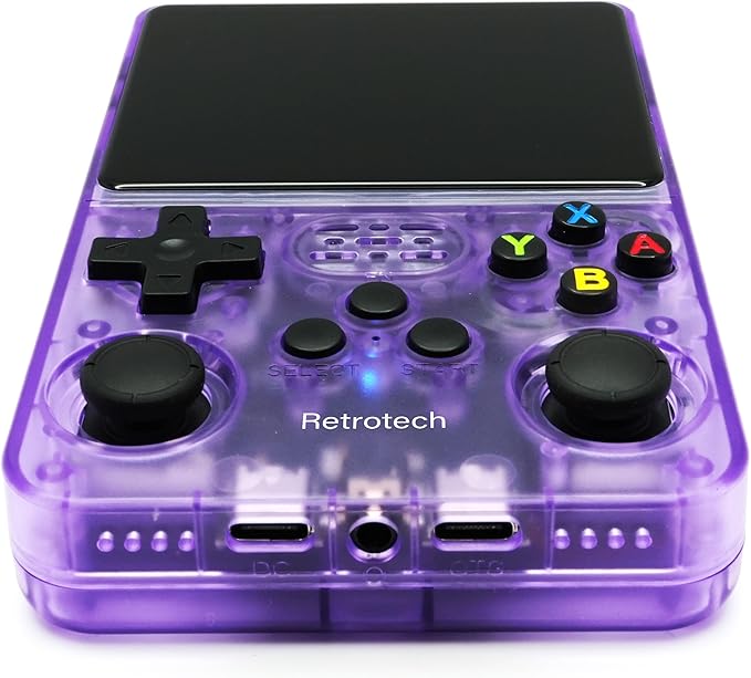 Retrotech R36S Handheld Video Game Console with Build-in 15000 Games (Purple Transparent)