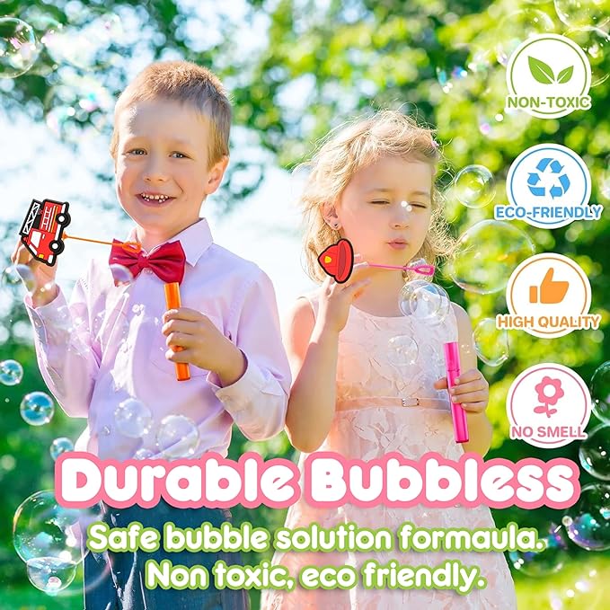 Firefighter Party Favors for Kids – 24PCS Rescue-Themed Bubble Wands, Great for Birthday Supplies, Pinata Fillers, Goodie Bags & Classroom Rewards