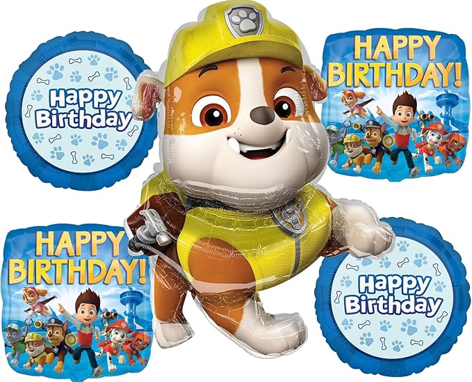 Anagram Rubble Birthday Party Supplies Pups on Patrol Balloon Bouquet Decorations