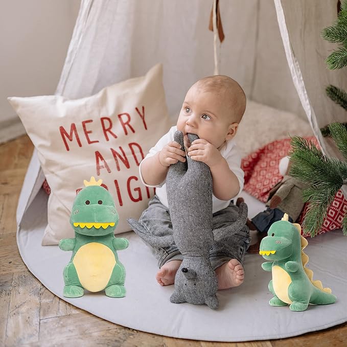 Big Dinosaur Plush Toy, 15.7" Dinosaur Stuffed Animal Stuffed Dinosa Cute Dino Plush Soft Plushie Dino Stuffed Animals Toys for Boys Girls Baby Kids Green