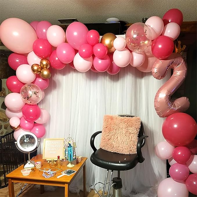 40 Inch 2nd Birthday Number Balloon, Pearl Pink Foil Giant Number Balloons 0-9 with Crown, for Kids Girls Women 20th Birthday Party Decor Baby Shower Anniversary New Year Party Decoration Supplies