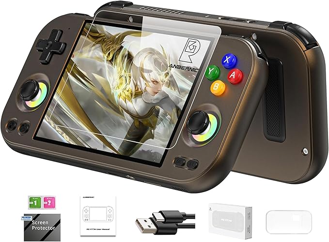 RG477M Retro Handheld Game Console , Aluminum Alloy CNC Dimensity 8300 Android14 System 4.7-inch Touch Handheld Game Console WiFi/Bluetooth Hall Joystick RGB Light 5300mah