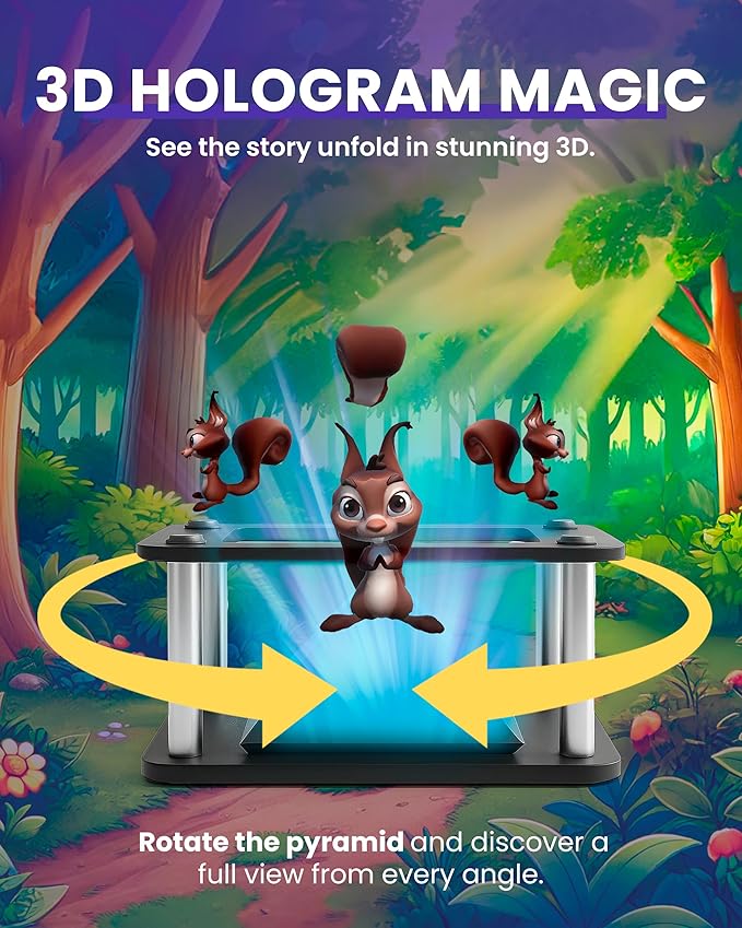 Heromask Tales: 3D Stories in 5 Languages | Gift Ages 4-10 | Innovative Educational Hologram Pyramid | Narrated by Native Storytellers in Multiple Languages to Develop Kids' Emotional Intelligence