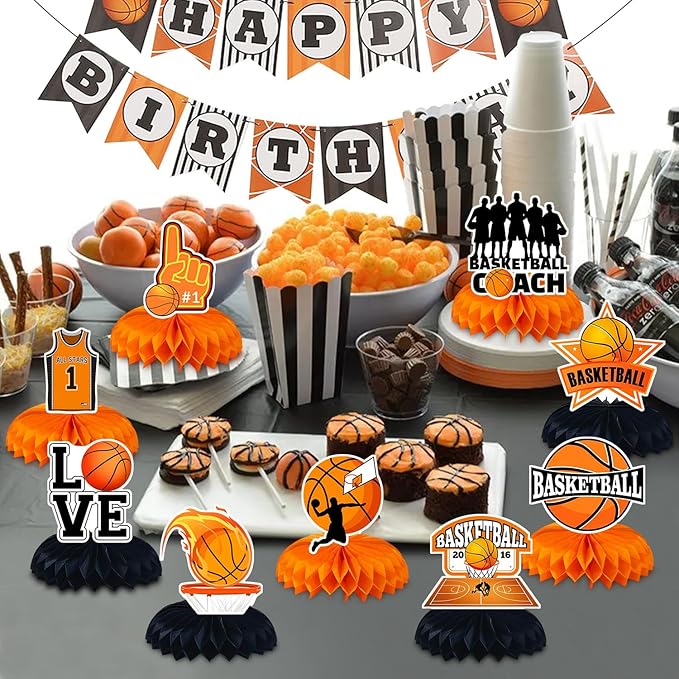 9 Pcs Basketball Centerpieces Basketball Party Decorations Basketball Table Decorations Basketball Birthday Party Supplies