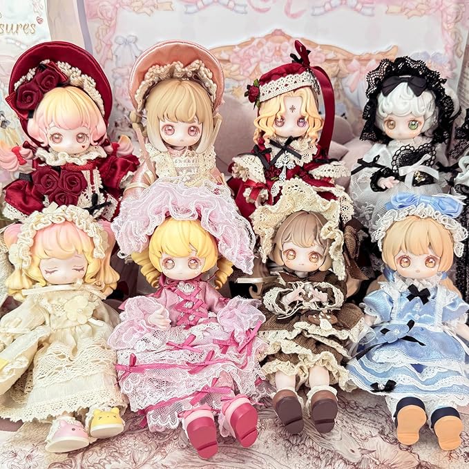 CALEMBOU BJD Blind Box, Vintage Treasures Series 15cm Ball Jointed Doll, Cute Dress Up Doll with Joints, Collection Action Figure Toys, Gift for Girls Boys